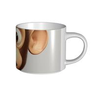 JHLMN Tazza da caffè in ceramica da 425,2 g, tazza da caffè con manico grande, tazza da tè The Silent Monkey, grande tazza da viaggio in porcellana, per uomini e donne, ufficio, lavoro
