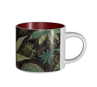 JHLMN Tazza da caffè in ceramica da 425,2 g, tazza da caffè con manico grande, tazze da tè a soffio nel tempo, grandi tazze da tè in porcellana da viaggio, per uomini e donne, ufficio e lavoro