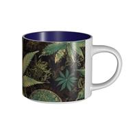 JHLMN Tazza da caffè in ceramica da 425,2 g, tazza da caffè con manico grande, tazze da tè a soffio nel tempo, grandi tazze da tè in porcellana da viaggio, per uomini e donne, ufficio e lavoro