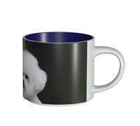 JHLMN Tazza da caffè in ceramica da 425,2 g, tazza da caffè con manico grande, tazze da tè Bichon Frise, grande tazza da viaggio in porcellana, per uomini e donne, ufficio, lavoro