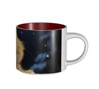 JHLMN Tazza da caffè in ceramica da 425,2 g, tazza da caffè con manico grande, tazze da tè carine con gatto che canta canti di Natale, tazza da tè grande in porcellana, tazza da viaggio per uomini e
