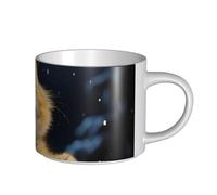 JHLMN Tazza da caffè in ceramica da 425,2 g, tazza da caffè con manico grande, tazze da tè carine con gatto che canta canti di Natale, tazza da tè grande in porcellana, tazza da viaggio per uomini e