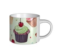 JHLMN Tazza da caffè in ceramica da 425,2 g, tazza da caffè con manico grande, tazze da tè e cupcake, tazza da tè grande in porcellana, tazza da viaggio per uomini e donne, ufficio, lavoro