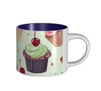 JHLMN Tazza da caffè in ceramica da 425,2 g, tazza da caffè con manico grande, tazze da tè e cupcake, tazza da tè grande in porcellana, tazza da viaggio per uomini e donne, ufficio, lavoro