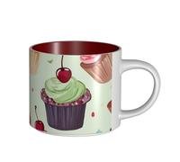 JHLMN Tazza da caffè in ceramica da 425,2 g, tazza da caffè con manico grande, tazze da tè e cupcake, tazza da tè grande in porcellana, tazza da viaggio per uomini e donne, ufficio, lavoro