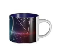 JHLMN Tazza da caffè in ceramica da 425,2 g, tazza da caffè con manico grande, tazze da tè formule forme teoria lezione di matematica novità tazze da tè in porcellana grande tazza da viaggio per