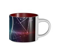 JHLMN Tazza da caffè in ceramica da 425,2 g, tazza da caffè con manico grande, tazze da tè formule forme teoria lezione di matematica novità tazze da tè in porcellana grande tazza da viaggio per