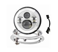 JHMHCOQ Faro Moto FANALE ANTERIORE Per Touring Per Electra Per Glide Faro Anteriore A LED Da 7" Con Proiettore + 4 Fendinebbia E 1/2 Staffa Per(7 inch and bracket)