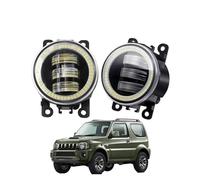 JHMHCOQ Faro Proiettore 2 X Angel Eye Fendinebbia Di Montaggio Per Suzuki Per Jimny FJ 1998-2014 Auto Paraurti Anteriore LED Lente Nebbia Lampada Di Guida DRL 30W 6000LM 12V Fanale Proiettore(Bianco)