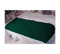 JHNEA Coperta a Maglia Grossa, Plaid A Mano in Maglia Morbida Fatta A Mano, Coperta Calda e Accogliente Fatta a Mano all'Uncinetto per Divano Letto Sedia Tappeto,Green_40*60CM(1.3×2ft)