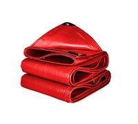 JHNEA Telone Resistente all'Acqua Anti UV Antistrappo con Occhielli, Telo Impermeabile Esterno, Protettivo Rosso con Occhielli, in PE Impermeabile, antistrappo,Red_5*6M(15 X 18ft)