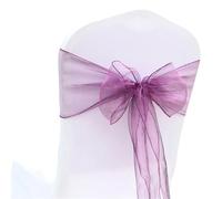 JHOMHF 50 Nastri in Organza, Cravatte Fiocchi Fasce for Sedie Decorazioni for Sedie for Banchetti Nuziali Feste Ed Eventi(Purple)