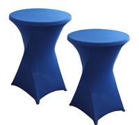 JHOMHF Confezione da 2 Copritavoli Rotondi da Cocktail in Spandex 43"x32" Coprisedie Bianchi Elasticizzati Resistenti alle Pieghe for Matrimoni Feste Banchetti Compleanni Ed Eventi(Royal Blue)