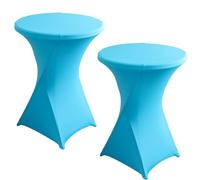 JHOMHF Confezione da 2 Copritavoli Rotondi da Cocktail in Spandex 43"x32" Coprisedie Bianchi Elasticizzati Resistenti alle Pieghe for Matrimoni Feste Banchetti Compleanni Ed Eventi(Turquoise)