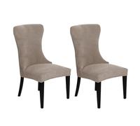 JHOMHF Copripoltrona Elasticizzati con Schienale Alto Set da 2/4/6 Copripoltrona Elastici Morbidi for Sedie da Pranzo Copripoltrona Rimovibili Lavabili for Soggiorno Sala da Pranzo Cucina(Brown,2Pcs)