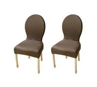 JHOMHF Coprisedia da Pranzo con Schienale Rotondo Elastico in Tinta Unita Coprisedia Elasticizzato for Sala da Pranzo Cucina Hotel(Brown,2Pcs-L)