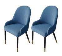 JHOMHF Coprisedia da Pranzo Elasticizzata di metà Secolo for Schienale Curvo con Braccioli Coprisedile in Spandex Elastico(Blue,2PCS)