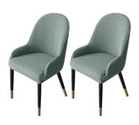 JHOMHF Coprisedia da Pranzo Elasticizzata di metà Secolo for Schienale Curvo con Braccioli Coprisedile in Spandex Elastico(Pea Green,2PCS)