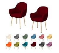 JHOMHF Coprisedia Elastici for Poltrone da Pranzo con Schienale Curvo Coprisedia Elasticizzati for Cucina Ufficio Scrivania Sgabello da Bar Girevole(Wine Red,2PC)