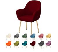 JHOMHF Coprisedia Elastici for Poltrone da Pranzo con Schienale Curvo Coprisedia Elasticizzati for Cucina Ufficio Scrivania Sgabello da Bar Girevole(Wine Red,1PC)