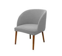 JHOMHF Coprisedia Elasticizzata con Schienale ad Ali Poltrone Moderne metà secolo Coprisedia con Schienale Curvo Coprisedia da Pranzo con Schienale Rotondo per Soggiorno Cucina(Light Grey,1_Medium)