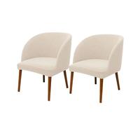 JHOMHF Coprisedia Elasticizzata con Schienale ad Ali Poltrone Moderne metà secolo Coprisedia con Schienale Curvo Coprisedia da Pranzo con Schienale Rotondo per Soggiorno Cucina(Beige,2_Medium)