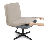 JHOMHF Coprisedia Elasticizzato Senza Braccioli Coprisedia Impermeabile Incrocio for Scrivania Ufficio Computer Sedie da Toeletta Schienale Medio Seduta Larga Protezione for Sedia(Light Brown a,4pcs)