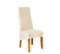 JHOMHF Coprisedia in Velluto Elasticizzato Lavabile E Rimovibile Coprisedili for Sala da Pranzo Banchetti Hotel Coprisedia Antiscivolo di Grandi Dimensioni(Cream,Set of 2)