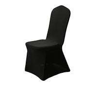 JHOMHF Coprisedia Universale in Poliestere Elasticizzato E Spandex for Sedie da Esterno Sala da Pranzo for Matrimoni Feste Banchetti Hotel(Black,50PCS)
