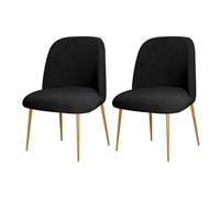 JHOMHF Coprisedie da Pranzo con Schienale Curvo Set da 1/2/4/6 Coprisedie Elasticizzati Senza Braccioli Stile Mid-Century Modern for Cucina Soggiorno Sala da Pranzo(Black,2pcs)
