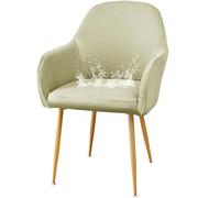 JHOMHF Coprisedie da Pranzo in Spandex con Braccioli Morbidi Riutilizzabili Resistenti all'Acqua Elasticizzati con Schienale Curvo for Sedie da Toeletta Cucina Sala da Pranzo(Beige,1 Pack)