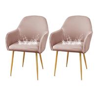 JHOMHF Coprisedie da Pranzo in Spandex con Braccioli Morbidi Riutilizzabili Resistenti all'Acqua Elasticizzati con Schienale Curvo for Sedie da Toeletta Cucina Sala da Pranzo(Pink,2 Pack)