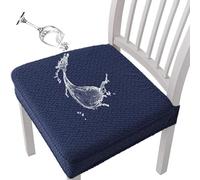 JHOMHF Coprisedie da Pranzo Jacquard Impermeabili Resistenti Set di Coprisedie Elasticizzati con vestibilità Elastica Proteggi-Sedile Rimovibili Lavabili for Sedie da Tavolo da Cucina(Blue,Set of 4)