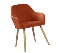 JHOMHF Coprisedie da Pranzo universali in Velluto con braccioli coprisedie Elasticizzati Moderni di metà secolo coprisedie con braccioli Bassi Protezioni for Pavimento(Orange,Set of 2)