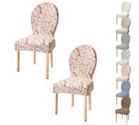 JHOMHF Coprisedie Elasticizzate Sala da Pranzo Set da 2/4 Coprisedie con Schienale Rotondo for Sala da Pranzo Cucina Hotel Stile Palazzo Protezioni for Sedie Senza Braccioli Antiscivolo(Pink 2pcs)