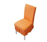 JHOMHF Coprisedie for Sala da Pranzo con Gonna coprisedie universali Elasticizzati Spandex Lavabili Lavatrice Protezioni mobili for Cucina Cerimonia di Nozze Banchetto Hotel Feste(Orange1,2pcs)