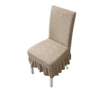 JHOMHF Coprisedie for Sala da Pranzo con Gonna coprisedie universali Elasticizzati Spandex Lavabili Lavatrice Protezioni mobili for Cucina Cerimonia di Nozze Banchetto Hotel Feste(Coffee,2pcs)