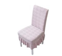 JHOMHF Coprisedie for Sala da Pranzo con Gonna coprisedie universali Elasticizzati Spandex Lavabili Lavatrice Protezioni mobili for Cucina Cerimonia di Nozze Banchetto Hotel Feste(Pink,8pcs)