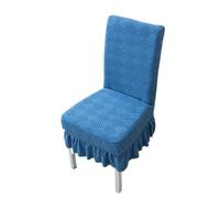 JHOMHF Coprisedie for Sala da Pranzo con Gonna coprisedie universali Elasticizzati Spandex Lavabili Lavatrice Protezioni mobili for Cucina Cerimonia di Nozze Banchetto Hotel Feste(Blue2,10pcs)