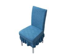 JHOMHF Coprisedie for Sala da Pranzo con Gonna coprisedie universali Elasticizzati Spandex Lavabili Lavatrice Protezioni mobili for Cucina Cerimonia di Nozze Banchetto Hotel Feste(Blue3,6pcs)