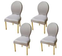 JHOMHF Coprisedie for Sala da Pranzo con Schienale Tondo Coprisedie Elasticizzati con Schienale Curvo for Sala da Pranzo Banchetti Arredamento for Casa(Light Gray,4pc)