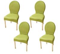 JHOMHF Coprisedie for Sala da Pranzo con Schienale Tondo Coprisedie Elasticizzati con Schienale Curvo for Sala da Pranzo Banchetti Arredamento for Casa(Green,4pc)
