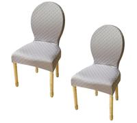 JHOMHF Coprisedie for Sala da Pranzo con Schienale Tondo Coprisedie Elasticizzati con Schienale Curvo for Sala da Pranzo Banchetti Arredamento for Casa(Light Gray,2pc)