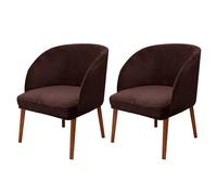 JHOMHF Coprisedie in Velluto con Schienale Curvo Coprisedie Elasticizzati for Sedie da Pranzo con Schienale Ad Ala Protezioni Sedili Moderno di metà Secolo for Cucina Soggiorno(Brown,2pcs)