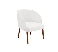 JHOMHF Coprisedie in Velluto con Schienale Curvo Coprisedie Elasticizzati for Sedie da Pranzo con Schienale Ad Ala Protezioni Sedili Moderno di metà Secolo for Cucina Soggiorno(Blanc,1pcs)