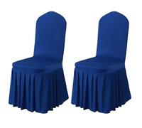 JHOMHF Coprisedie Rimovibili con Gonna in Spandex Elasticizzato Sfoderabili E Lavabili per Sala da Pranzo Matrimoni E Cerimonie Set da 2/4/6 Pezzi Diversi Colori Disponibili(Royal Blue,2)