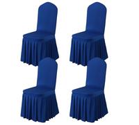 JHOMHF Coprisedie Rimovibili con Gonna in Spandex Elasticizzato Sfoderabili E Lavabili per Sala da Pranzo Matrimoni E Cerimonie Set da 2/4/6 Pezzi Diversi Colori Disponibili(Royal Blue,4)