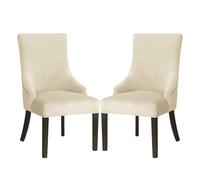 JHOMHF Coprisedie Velluto for Sala da Pranzo con Braccioli Sfoderabili Elastici Lavabili for Sedie da Cucina Banchetti Ristoranti Casa Sedie con Schienale Curvo di Grandi Dimensioni(Beige,2Pcs)