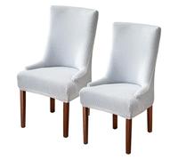 JHOMHF Set di 1/2/4/6 Coprisedie Elasticizzati con Braccioli Coprisedie da Pranzo con Schienale Ad Ala Lavabili for Banchetti Decorazioni for Hotel E Casa(White,2 Set)