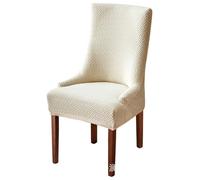 JHOMHF Set di 1/2/4/6 Coprisedie Elasticizzati con Braccioli Coprisedie da Pranzo con Schienale Ad Ala Lavabili for Banchetti Decorazioni for Hotel E Casa(off White,1 Set)